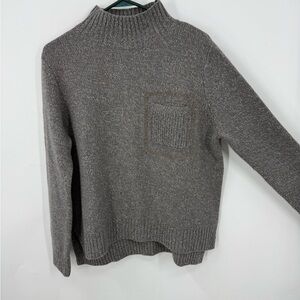 Hemisphere wool  cashmere blend grey mock  neck sweater M